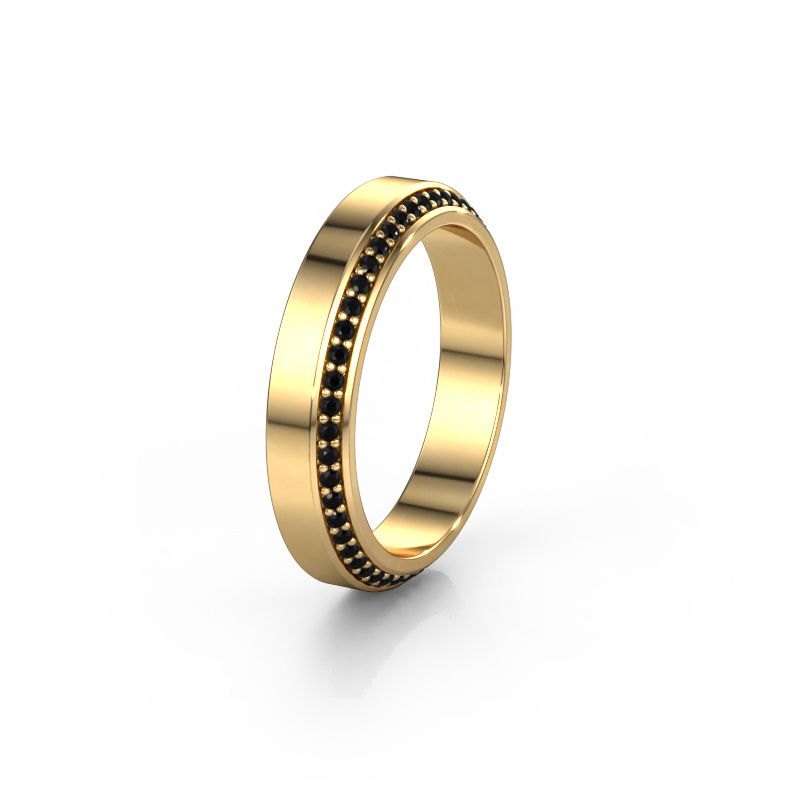 Trouwring WH2106L14C 585 goud zwarte diamant ±4x2.2 mm
