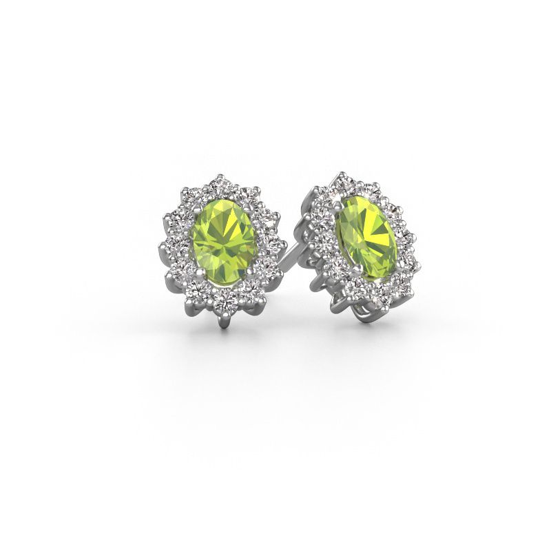 Ohrringe Margien 950 Platin Peridot 6x4 mm