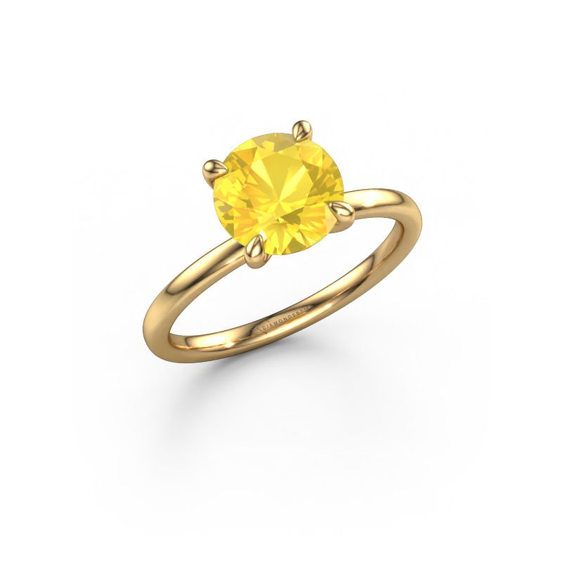 Engagement ring Crystal RND 1 585 gold yellow sapphire 6.8 mm