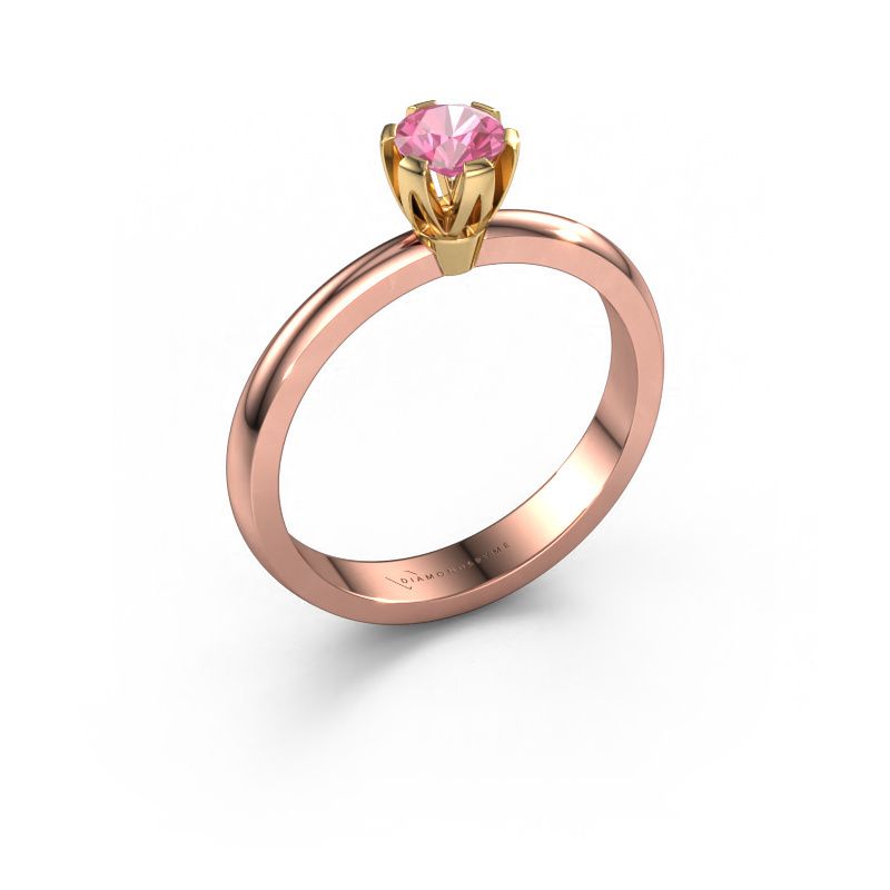 Engagement ring Julia 585 rose gold pink sapphire 4 mm