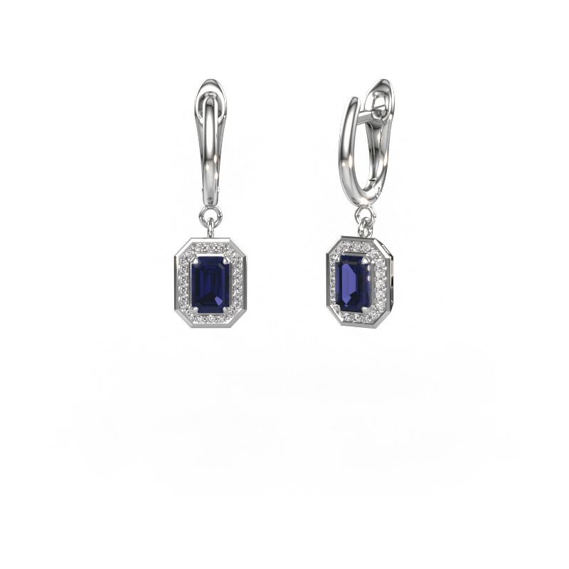 Pendants d'oreilles Dodie 1 950 platine saphir 6x4 mm