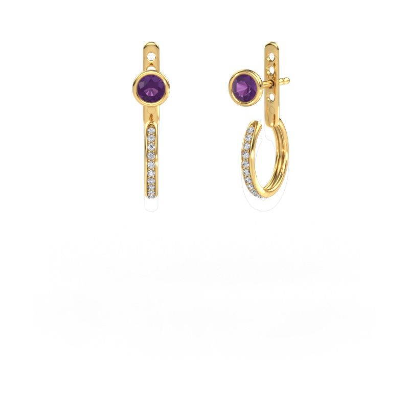 Stud earrings Destiny 585 gold amethyst 4 mm