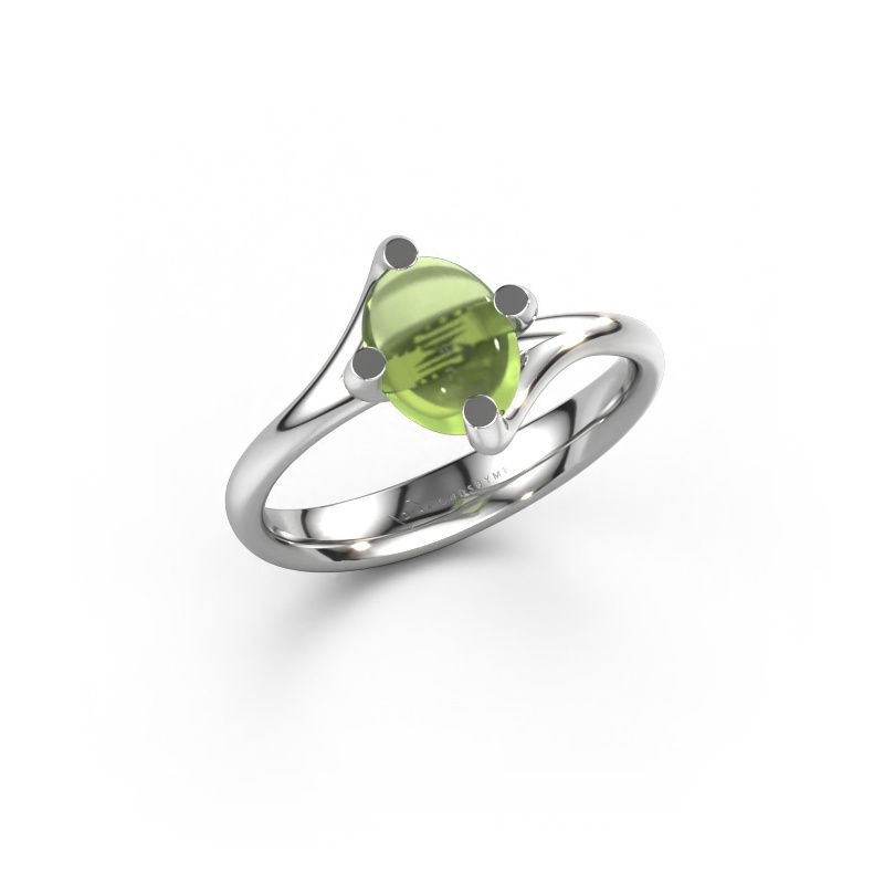 Ring Nora 950 Platin Peridot 8x6 mm