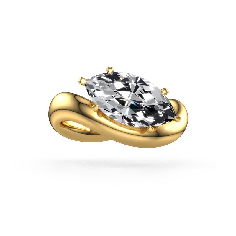 Engagement ring Chloe MRQ 585 gold diamond 2.50 crt