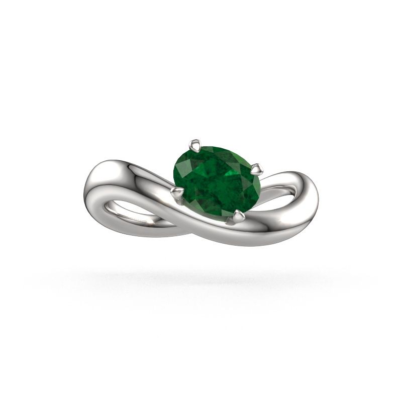 Verlobungsring Chloe OVL 950 Platin Smaragd 7,5x5,5 mm