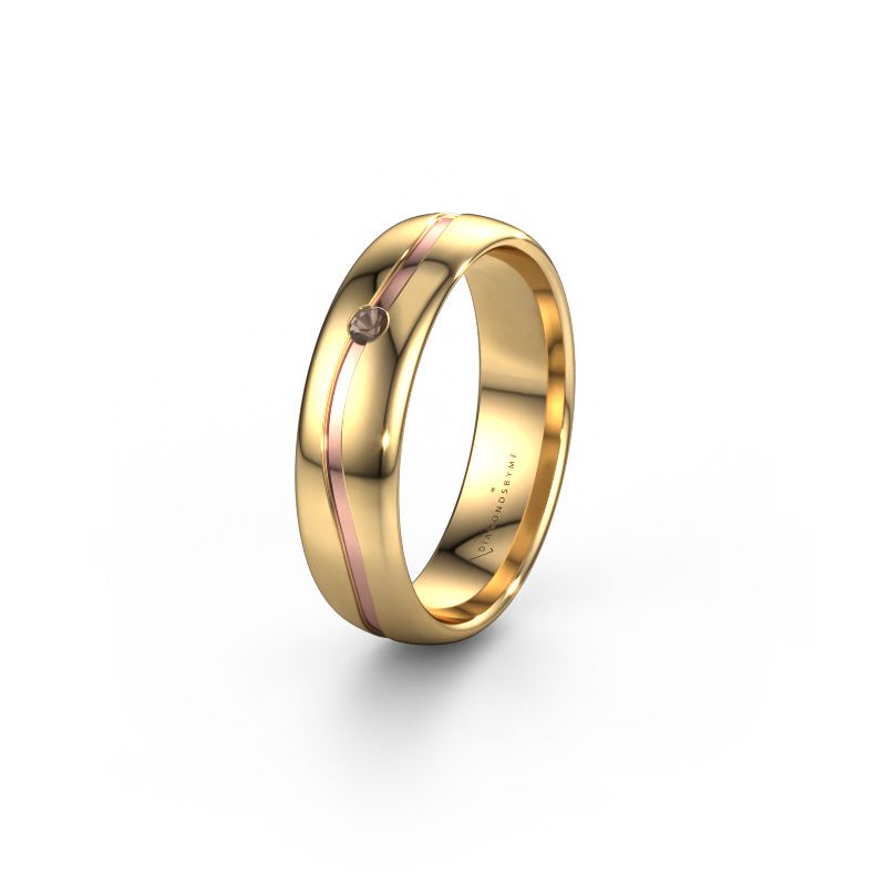 Trouwring WH0905L35X 585 goud rookkwarts ±5x1.7 mm