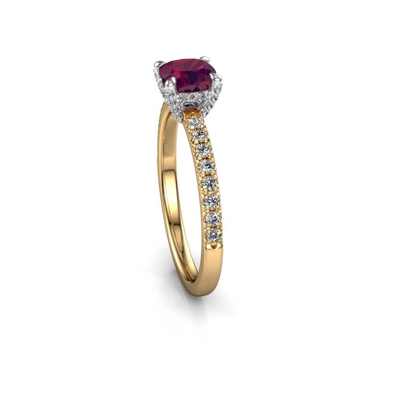 Image of Engagement ring saskia 1 cus<br/>585 gold<br/>Rhodolite 5.5 mm