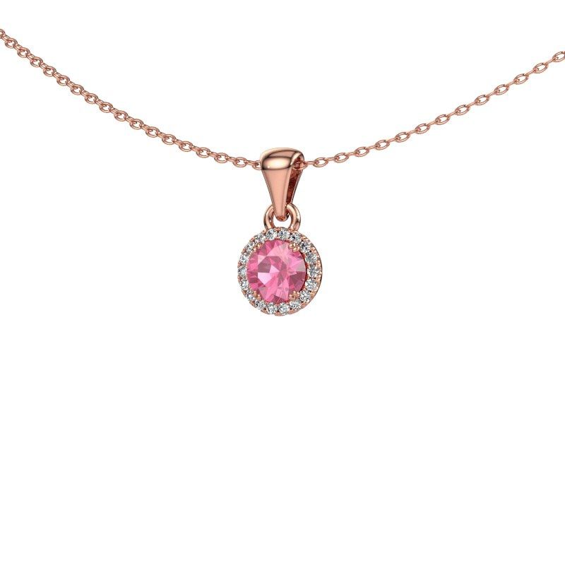 Pendentif Seline rnd 585 or rose saphir rose 4.7 mm