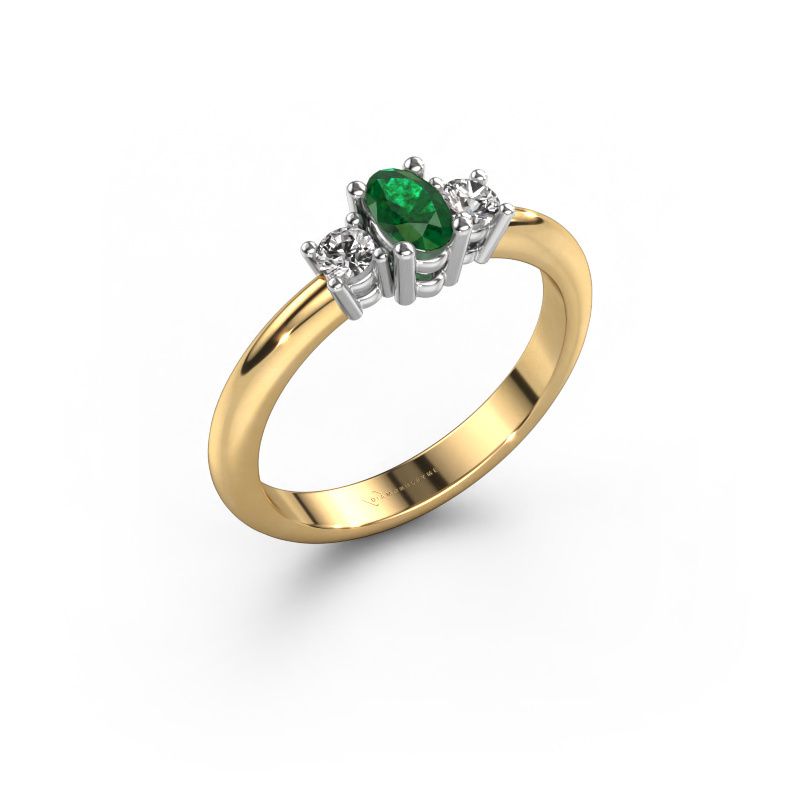 Engagement ring Karie 585 gold emerald 5x3 mm