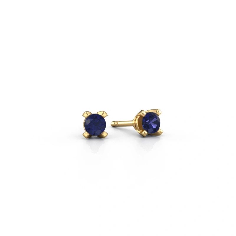 Stiftörhängen Isa 585 gult guld safir 5 mm