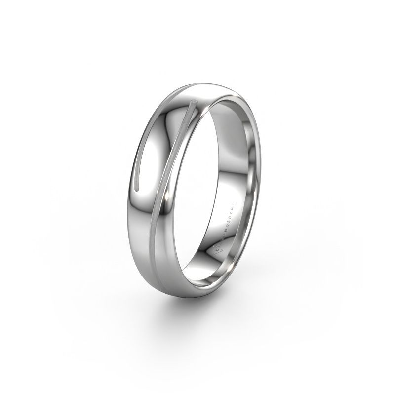 Wedding ring WH0152M25A 585 white gold ±5x1.7 mm
