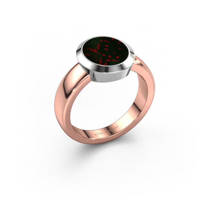 Signet ring Oscar 2 585 rose gold bloodstone 11x9 mm