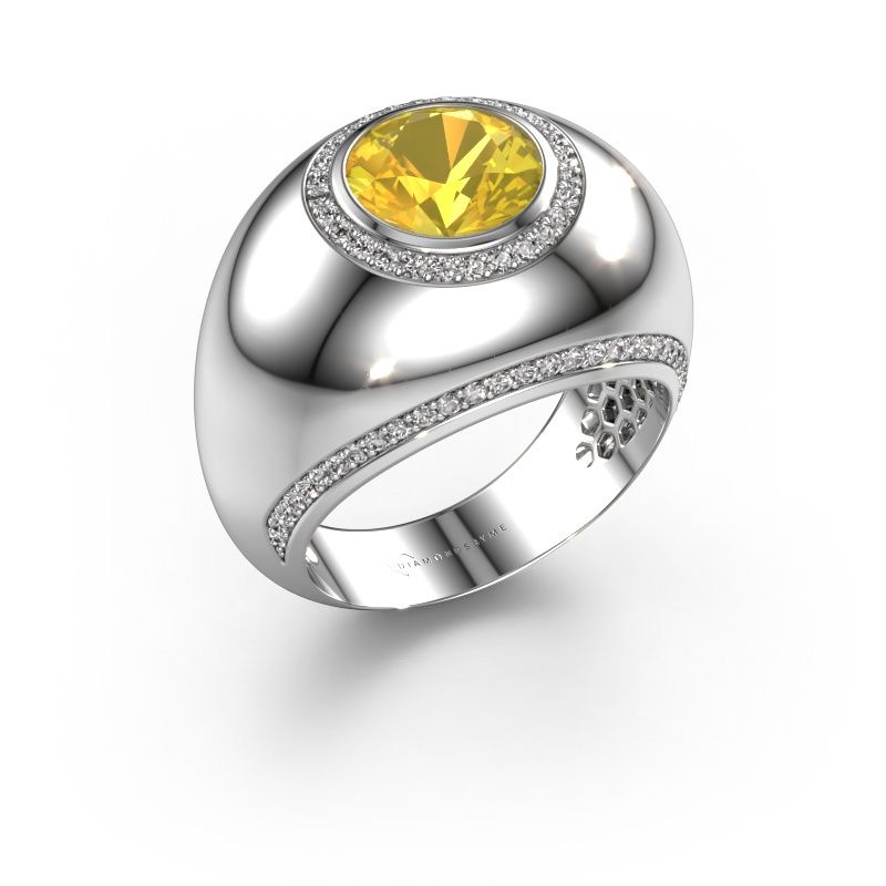 Ring Roxann 585 white gold yellow sapphire 8 mm