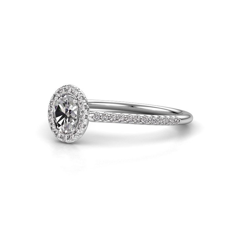 Image of Engagement ring seline ovl 2<br/>585 white gold<br/>Diamond 0.55 crt