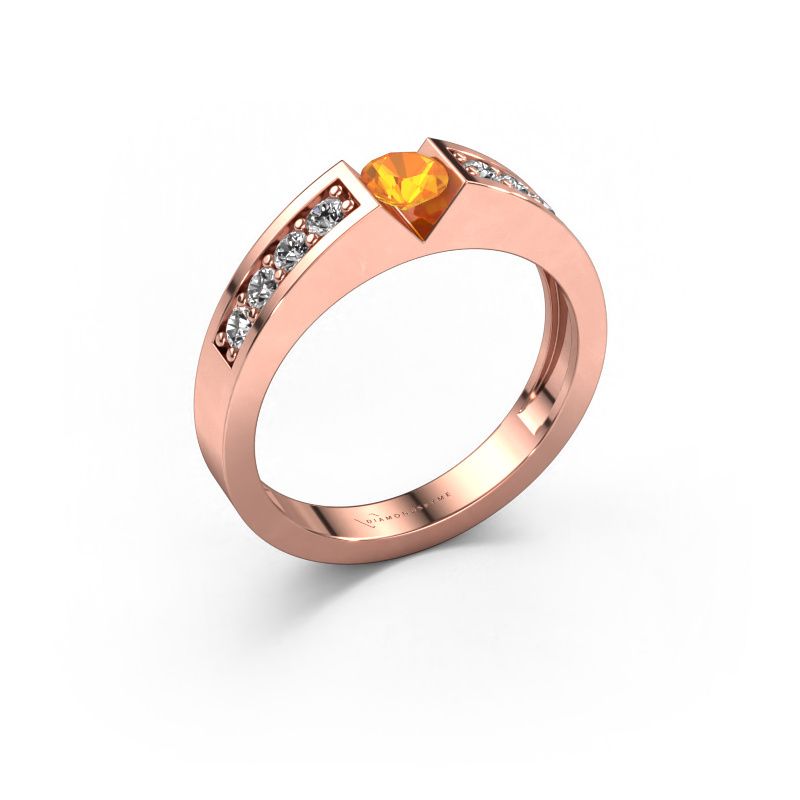Bague de fiançailles Lizzy 2 585 or rose citrine 4.2 mm