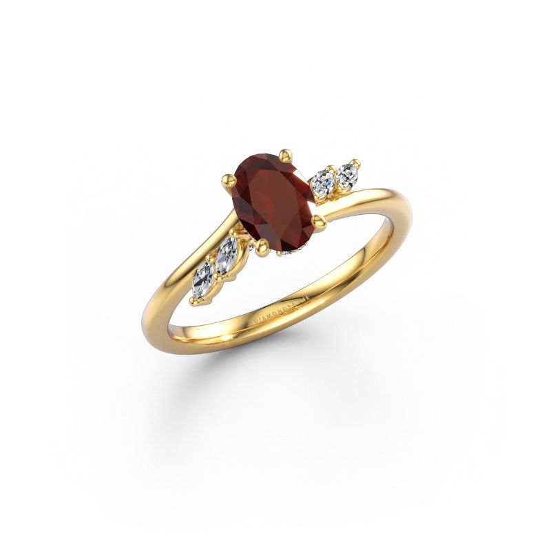Engagement ring Rosalee OVL 585 gold garnet 7x5 mm