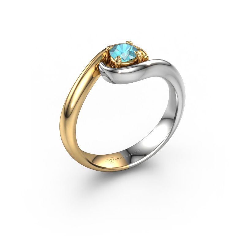 Engagement ring Linn 585 gold blue topaz 4.2 mm