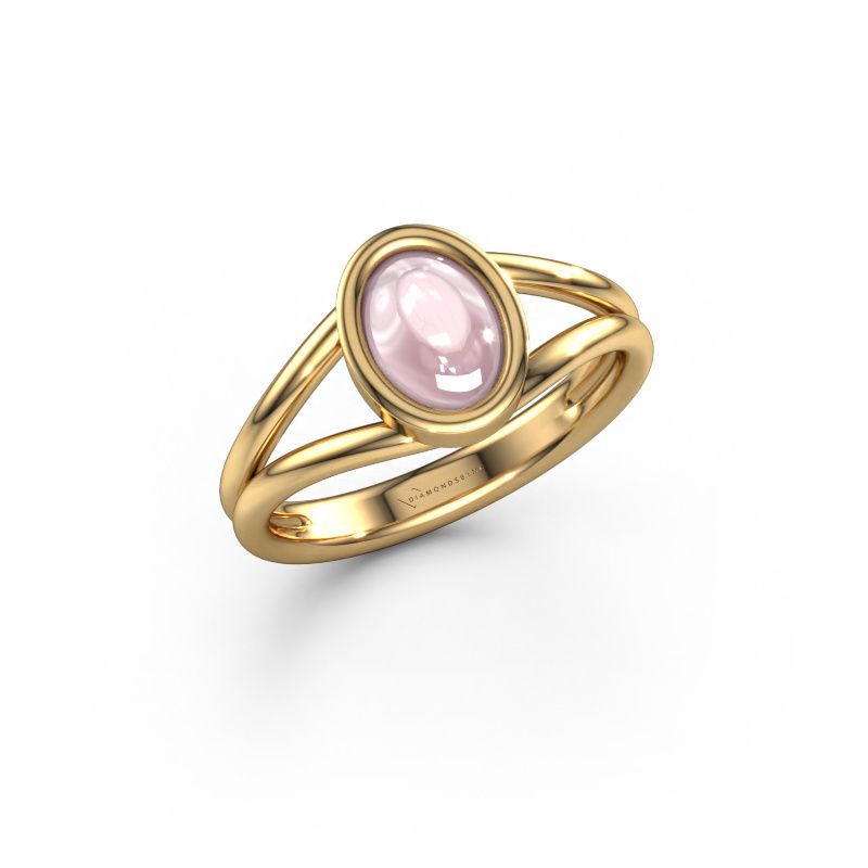 Ring Lieselotte 585 gold morganite champagne 9x7 mm