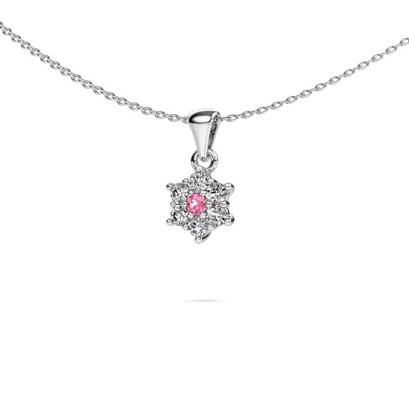 Pendant Chantal 585 white gold pink sapphire 2.4 mm