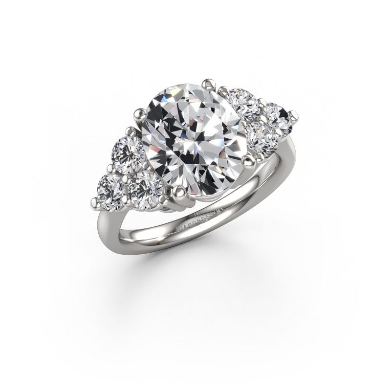 Engagement ring Serenity OVL 950 platinum lab grown diamond 4.93 crt