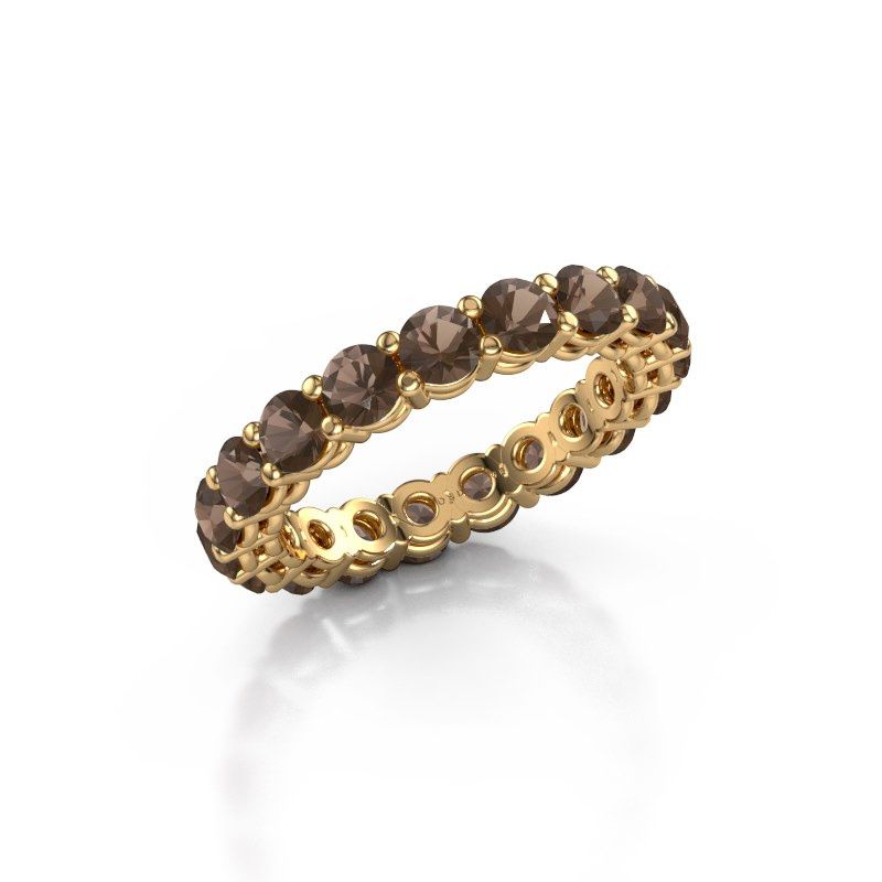 Image of Stackable ring Michelle full 3.4 585 gold smokey quartz 3.4 mm
