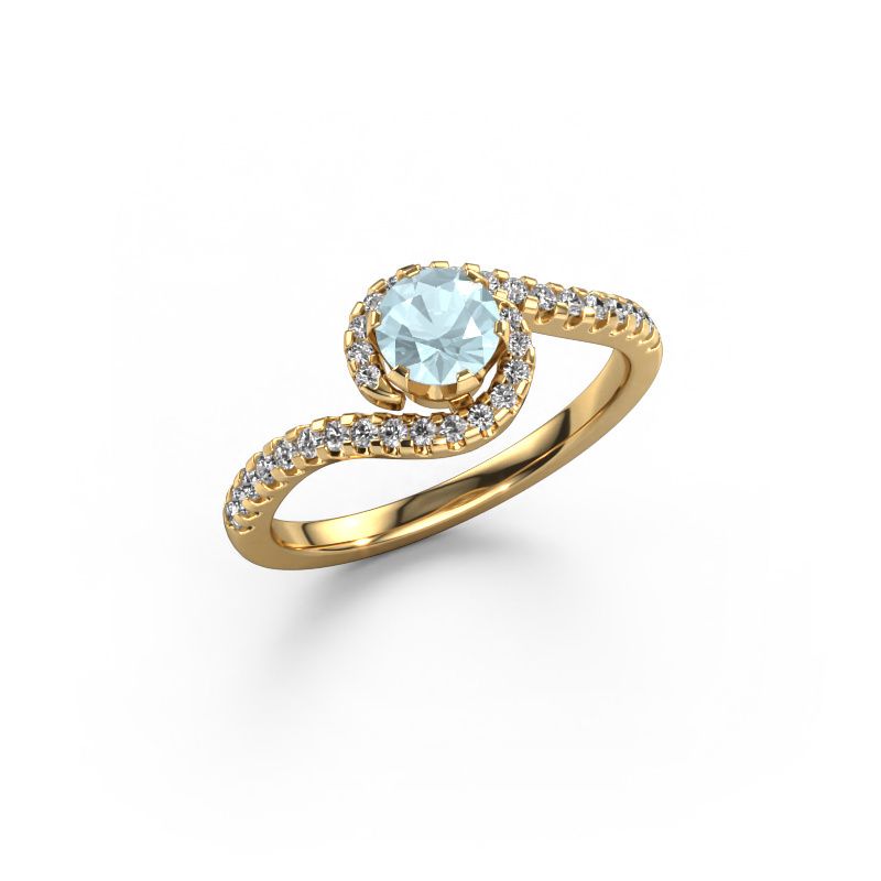 Engagement ring Elli 585 gold aquamarine 5 mm