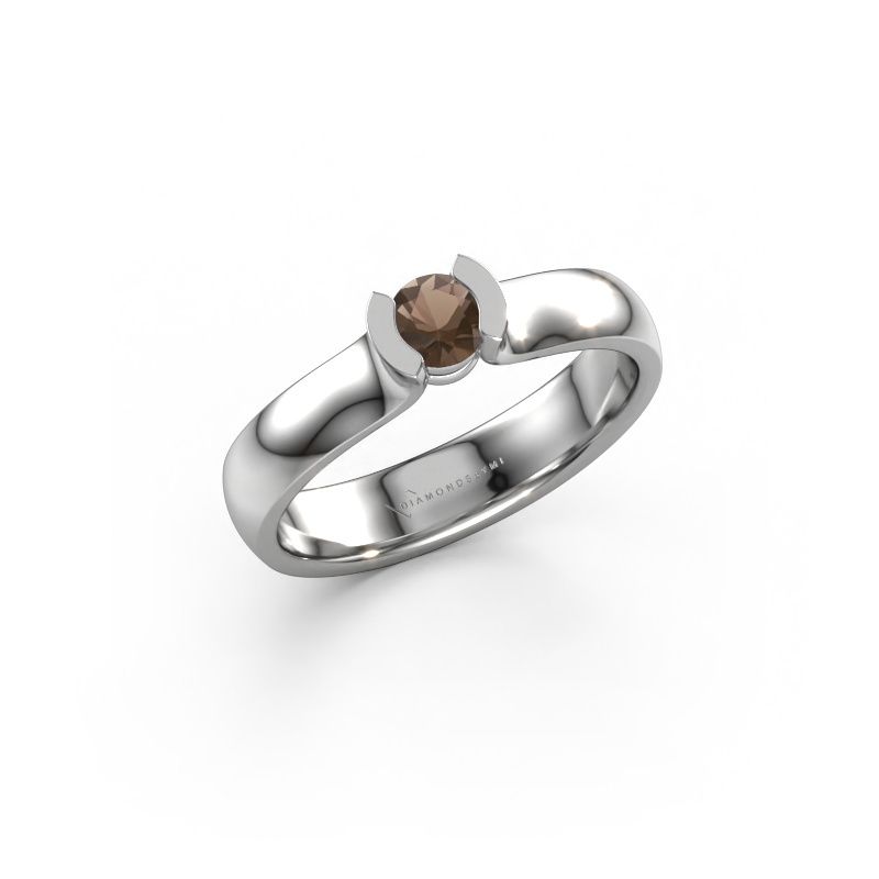 Ring Ophelia 585 witgoud rookkwarts 4.2 mm