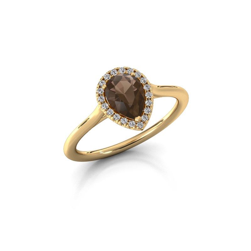 Image of Engagement ring seline per 1<br/>585 gold<br/>Smokey quartz 7x5 mm