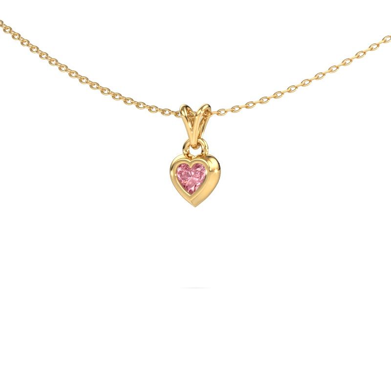 Pendant Charlotte Heart 585 gold pink lab grown diamond 4 mm
