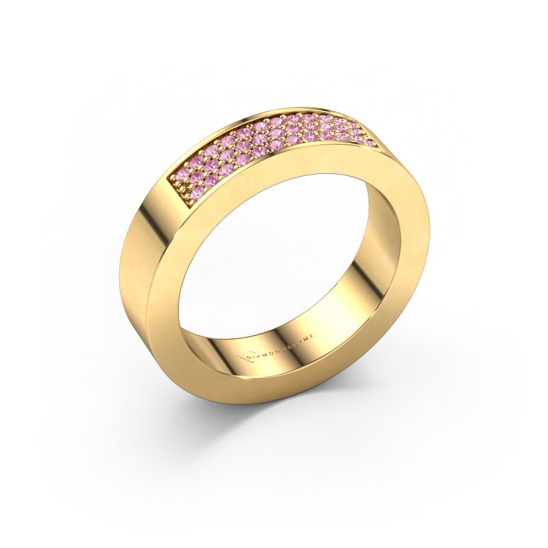 Ring Lindsey 1 585 goud roze saffier 1.1 mm