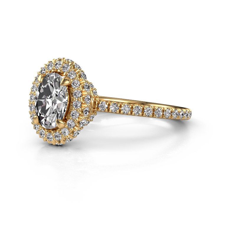 Image of Engagement ring Talitha OVL 585 gold zirconia 7x5 mm