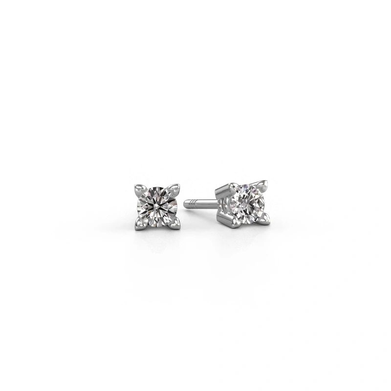 Clous d'oreilles Cather 950 platine diamant 0.25 crt