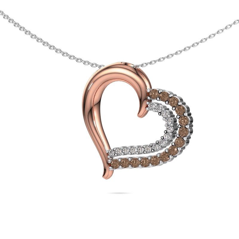 Collier Kandace 585 or rose diamant brun 0.56 crt