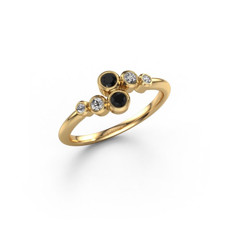 Bague Lonnie 585 or jaune diamant noir 0.234 crt