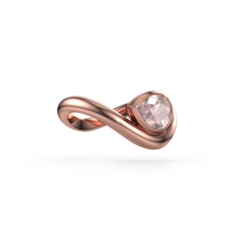 Ring Lena 585 rose gold morganite champagne 8x6 mm