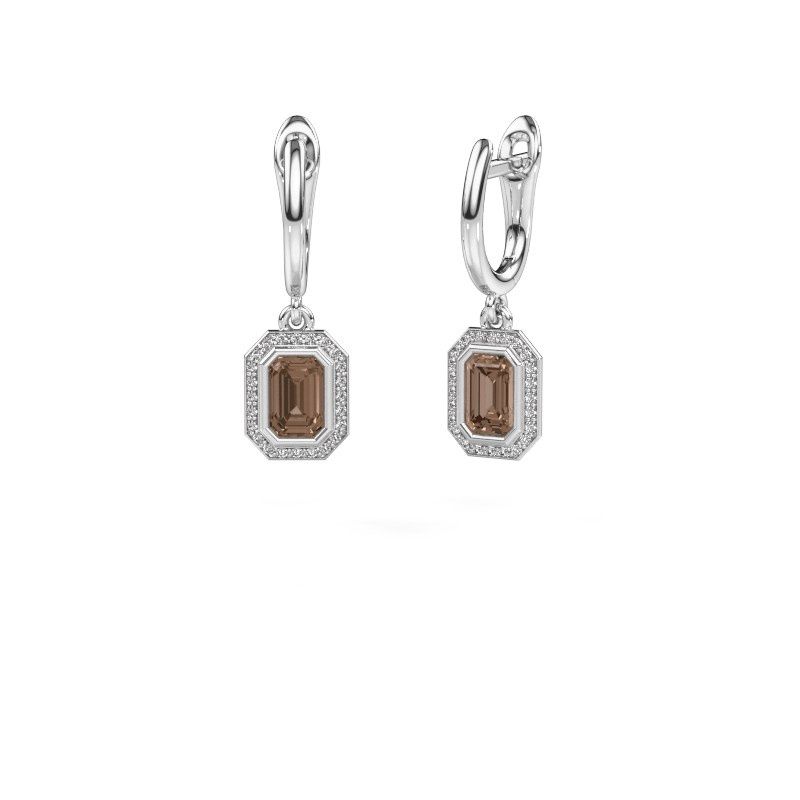 Image of Drop earrings Noud EME 585 white gold brown diamond 0.70 crt