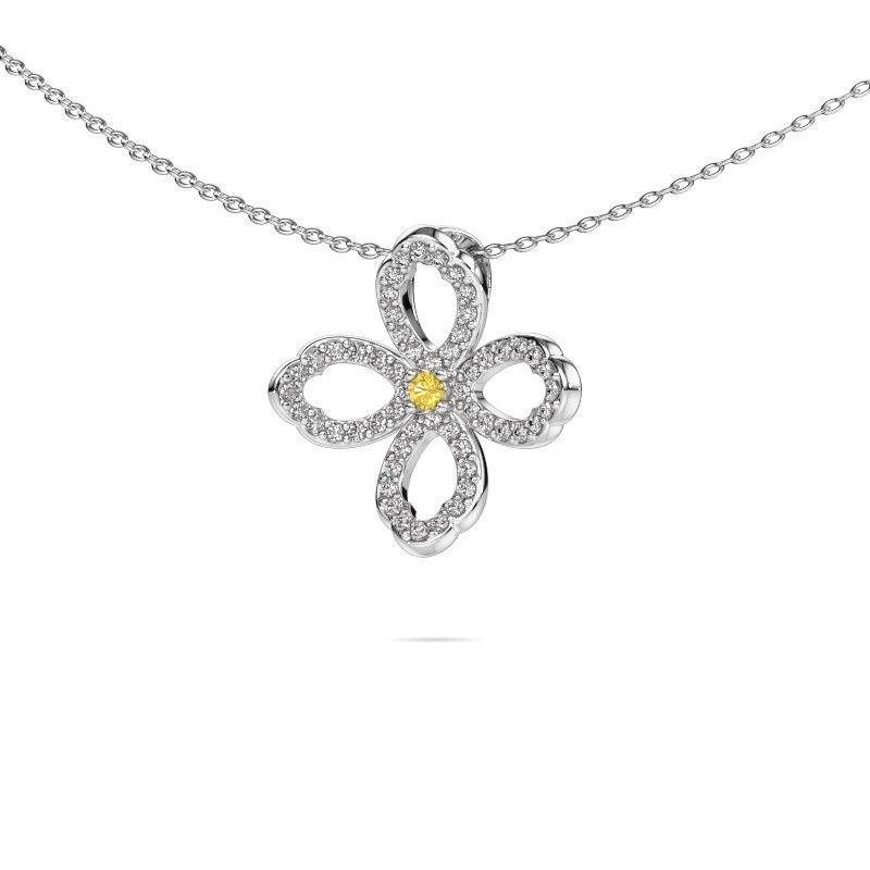 Kette Chelsea 585 Weißgold Gelb Saphir 2 mm