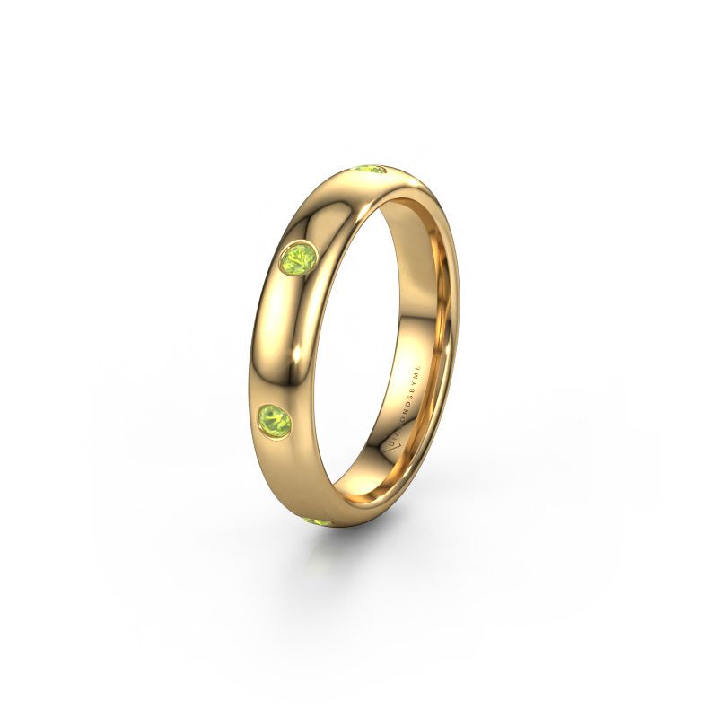 Wedding ring WH0105L34BP 585 gold peridot ±4x2 mm