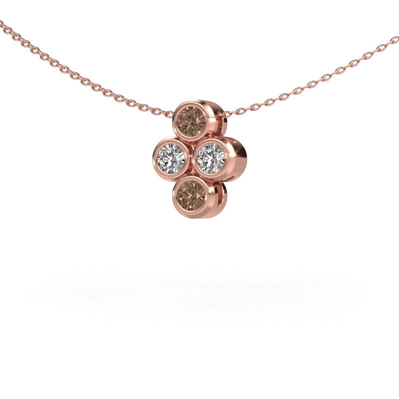 Hanger Judi 585 rosé goud bruine diamant 0.60 crt