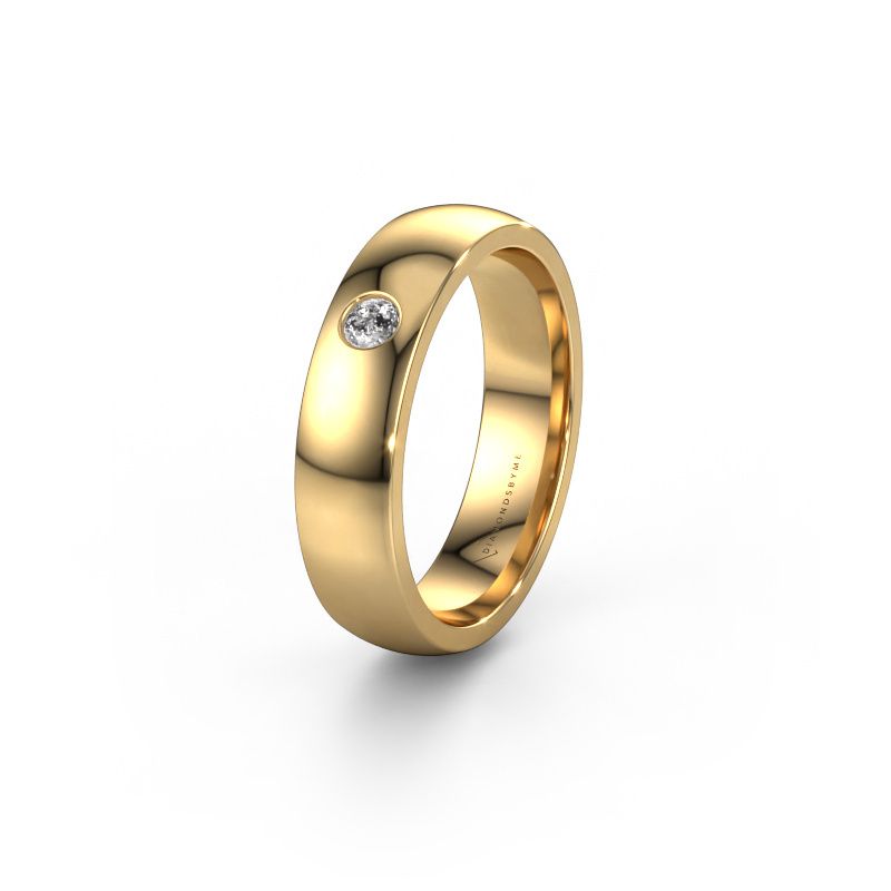Trouwring WH0101L25BP 585 goud diamant ±5x2 mm