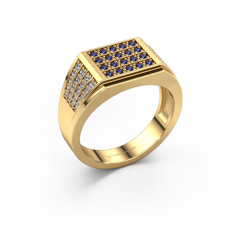 Bague pour homme Tim 585 or jaune saphir 1.5 mm
