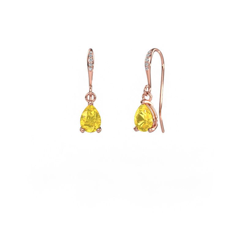 Drop earrings Laurie PER 2 585 rose gold yellow sapphire 7x5 mm