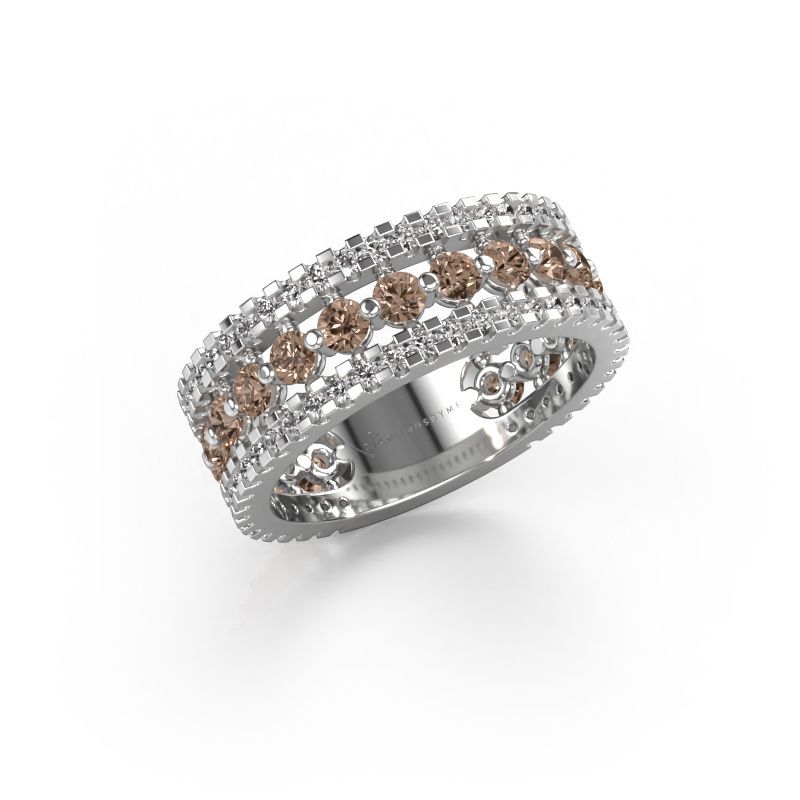 Ring Elizbeth 2 585 Weißgold Braun Diamant 1.785 crt