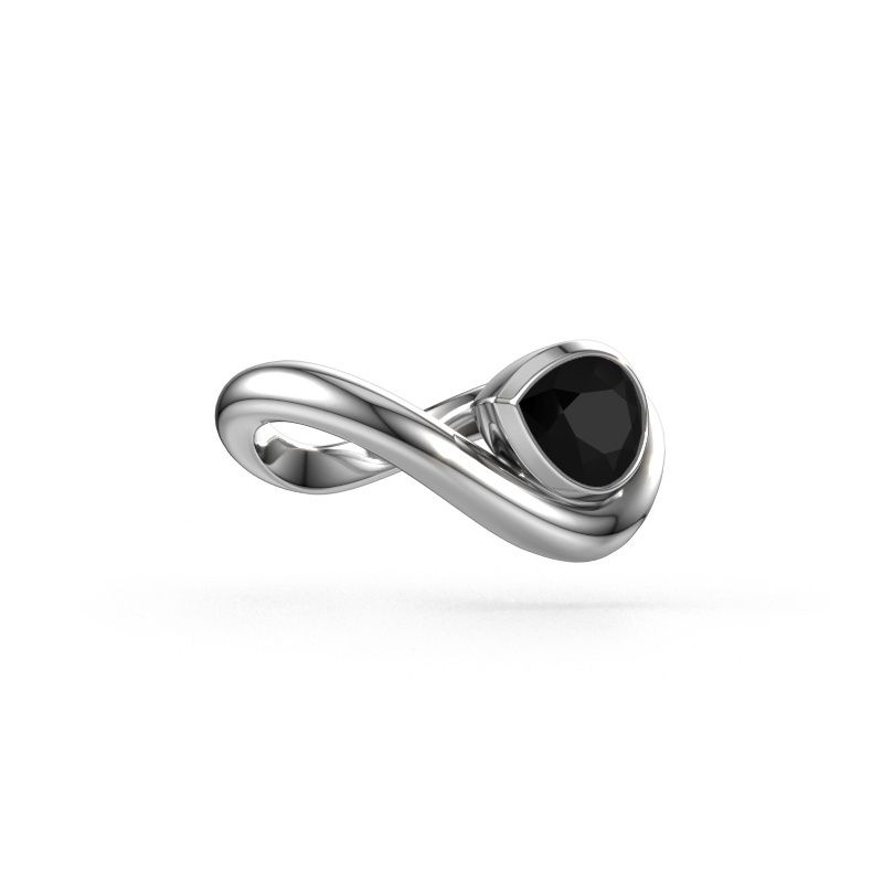 Ring Lena 585 witgoud zwarte diamant 1.25 crt