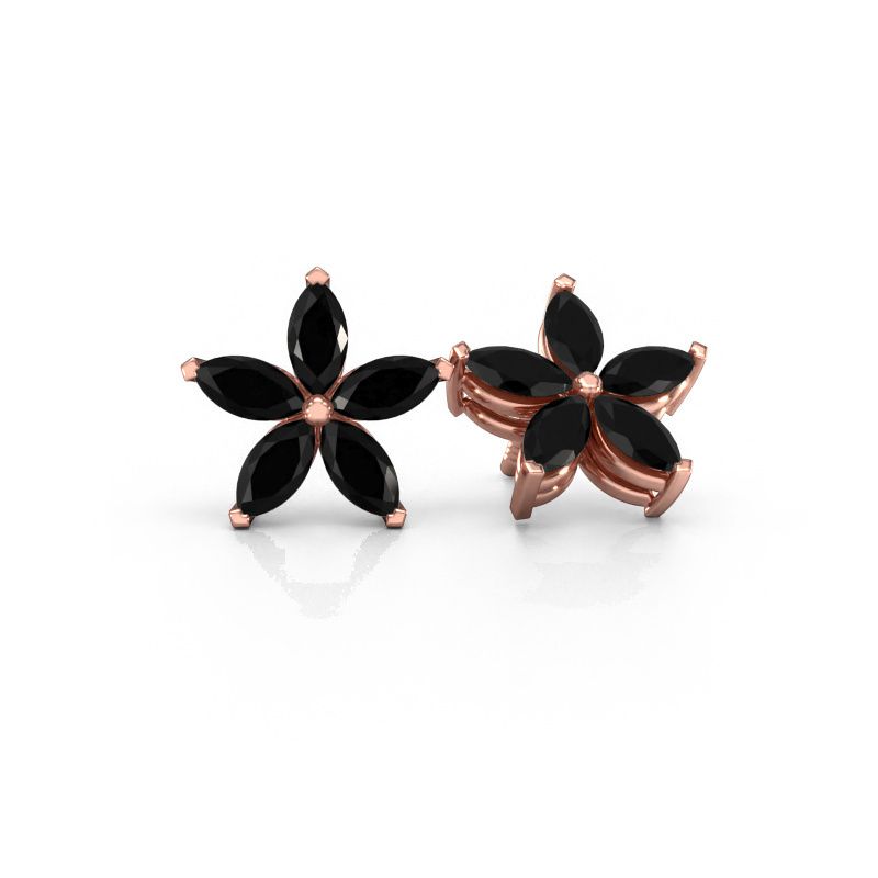 Ohrsteckers Sylvana 585 Roségold Schwarz Diamant 1.68 crt