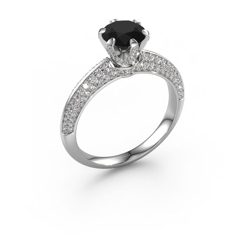 Verlovingsring Abby 585 witgoud zwarte diamant 1.95 crt