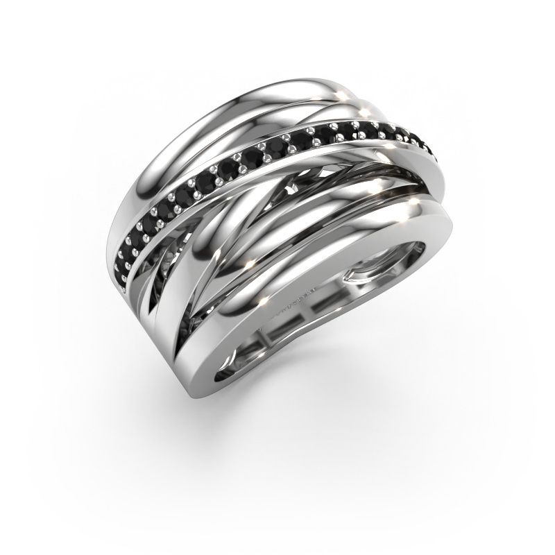 Ring Clair 1 585 witgoud zwarte diamant 0.378 crt