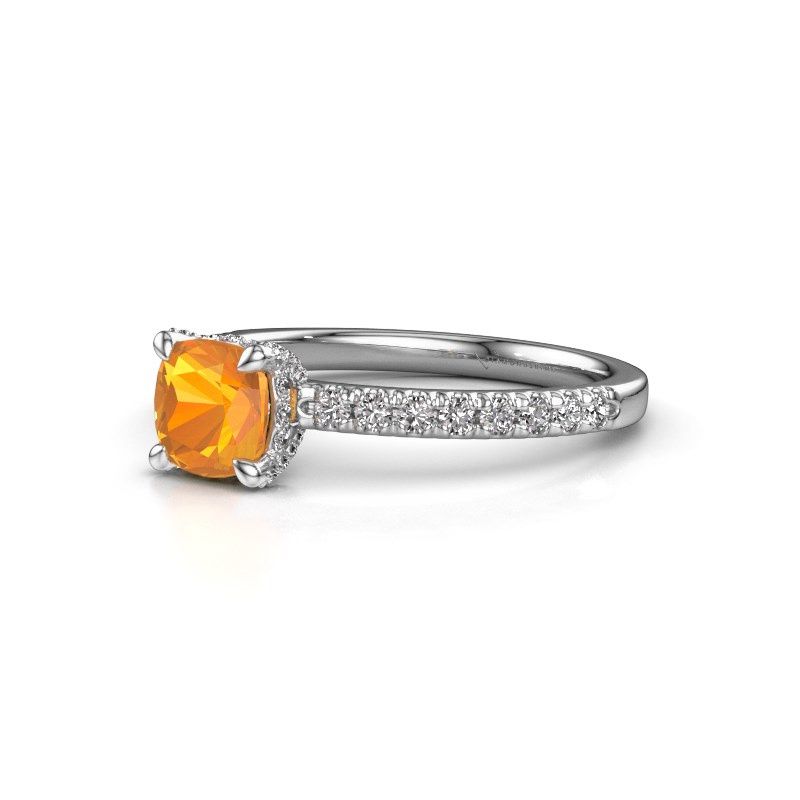 Image of Engagement ring saskia 1 cus<br/>585 white gold<br/>Citrin 5.5 mm