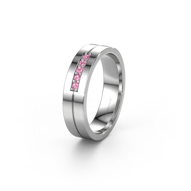 Trauring WH0211L15AP 585 Weißgold Pink Saphir ±5x1.7 mm