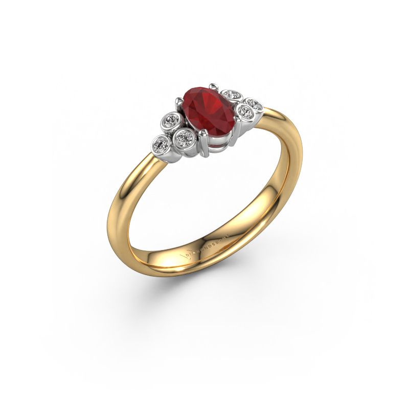 Verlobungsring Lucy 1 585 Gold Rubin 6x4 mm